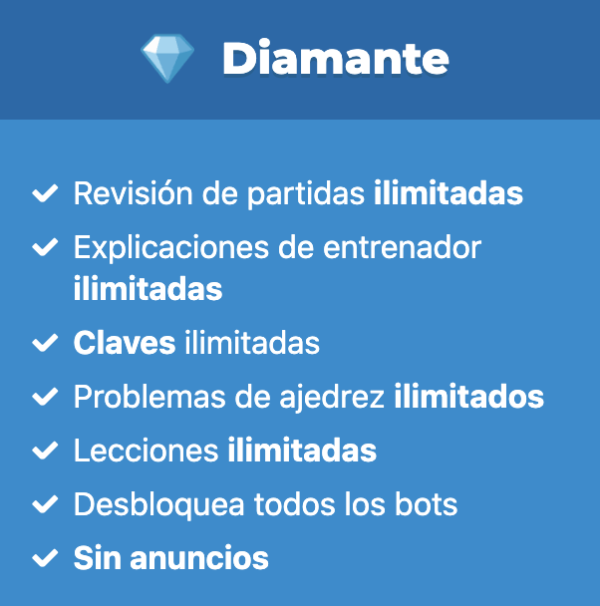 Suscripción de 1 Mes a Chess.com DIAMANTE